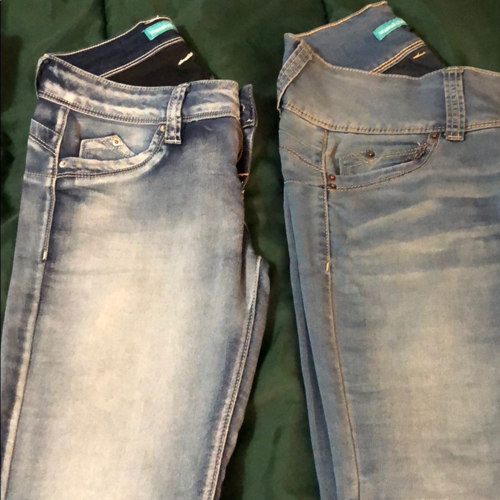 Two pairs of skinny jeans. Very soft!